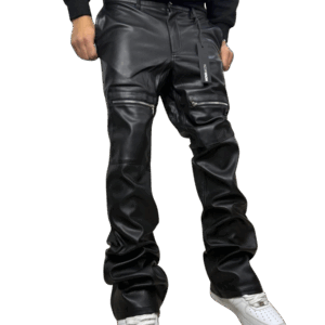 Jeans Nova Eco cuero Flare Negro