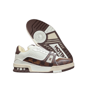 Louis Vuitton LV Trainer-Marrón moca y Balnco